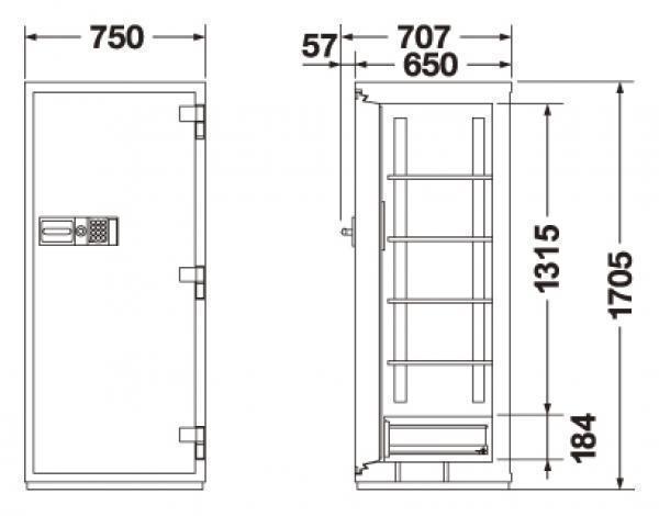 エーコー 耐火金庫/防盗性能 履歴テンキー式 CSG-92EVR 314kg◆_2
