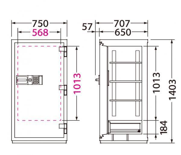 エーコー 耐火金庫/防盗性能 履歴テンキー式 CSG-94EVR 399kg◆_2
