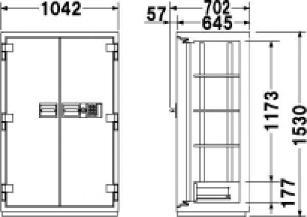 エーコー 耐火金庫/防盗性能 履歴テンキー式 NCW-52EVR 670kg◆_2