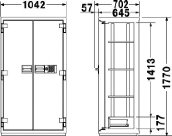 エーコー 耐火金庫/防盗性能 テンキー式 NCW-53EV 770kg◆_2