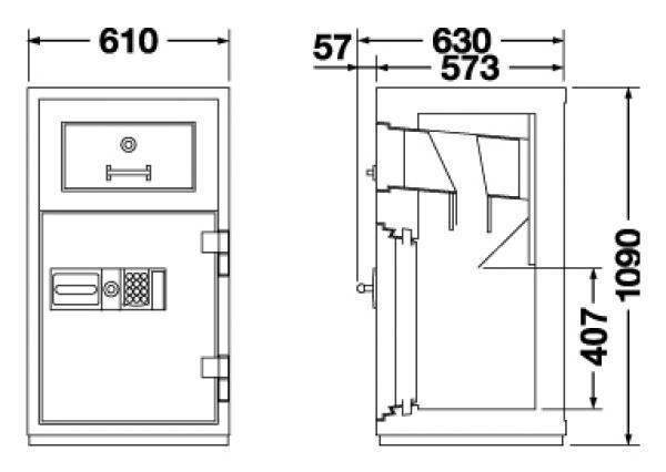 エーコー 投入式耐火金庫/防盗性能  PSG-100EV　330kg◆_2