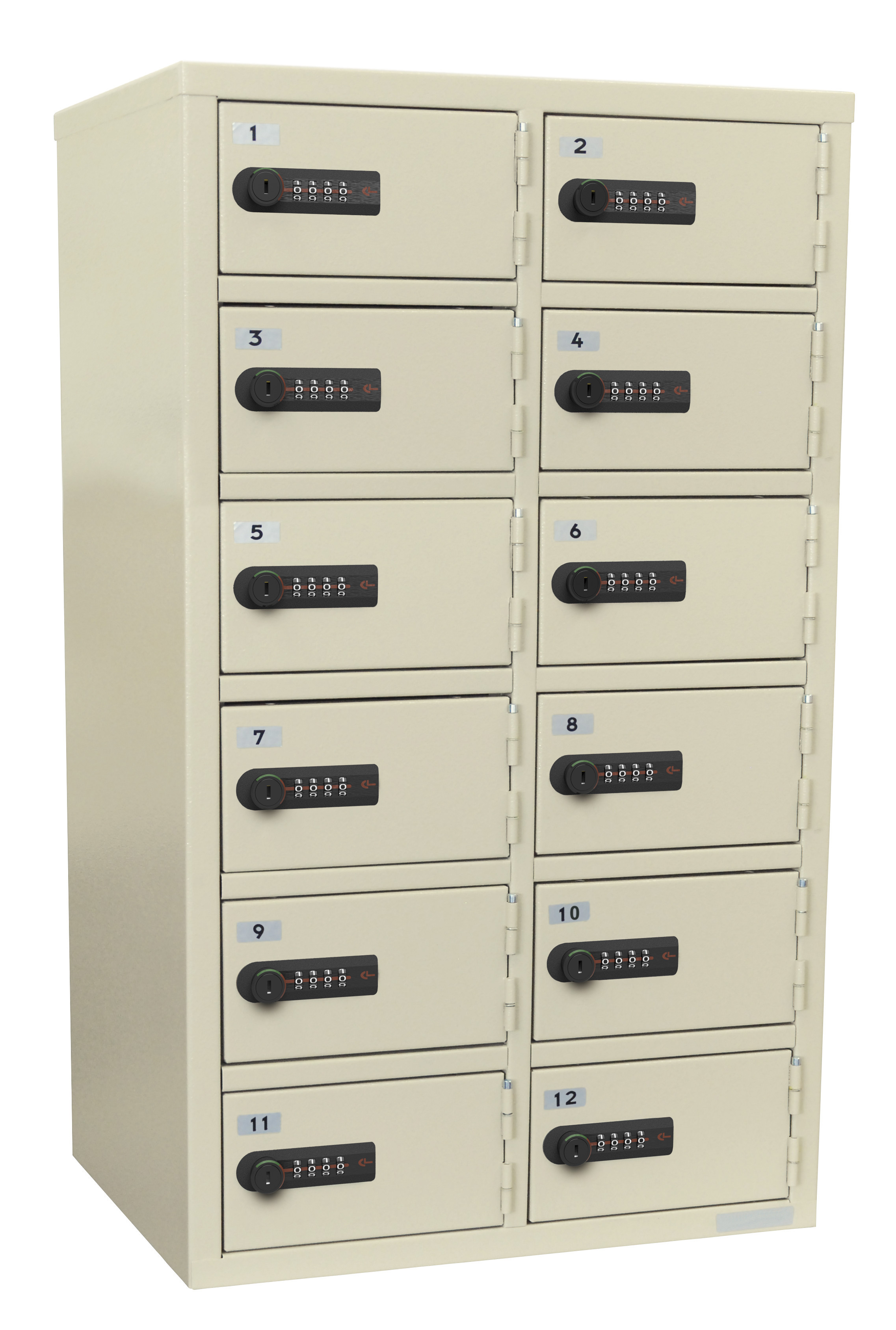 エーコー 貴重品保管庫（2列6段・12人用） ナンバーダイヤルロック LK-312 15.6kg◆_1