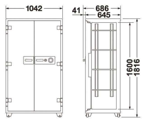 エーコー 学籍簿保管庫（耐火金庫）テンキー式 404GE 580kg【NEW】＜受注生産＞◆_2