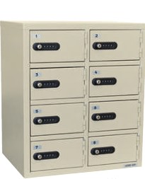 エーコー 貴重品保管庫（2列4段・8人用） ナンバーダイヤルロック LK-308 11kg◆_1