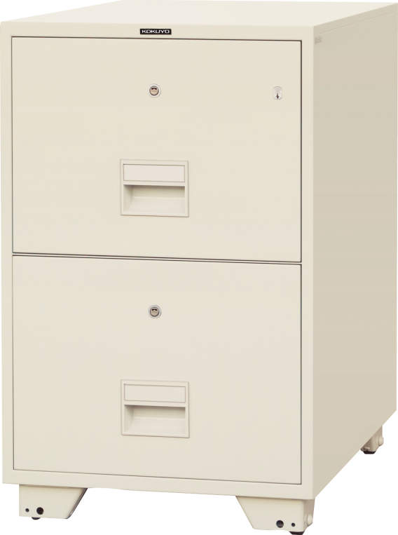 コクヨ 耐火2段キャビネット オールロック式（鍵付き）SF-B42SF1 175kg◆_1