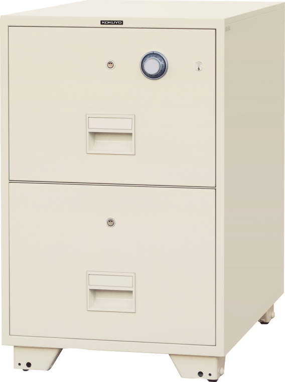 コクヨ 耐火2段キャビネット オールロック式、ダイヤル錠付き(各段鍵付き) SF-B42SDF1 175kg◆_1
