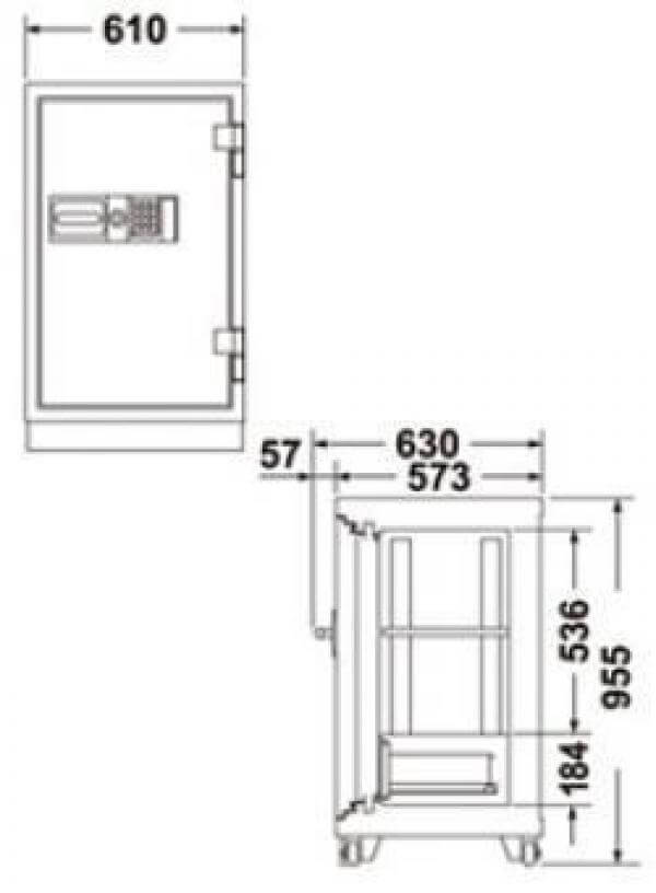 エーコー 耐火金庫 テンキー式 CS-81E 230kg <生産終了>★◆_2