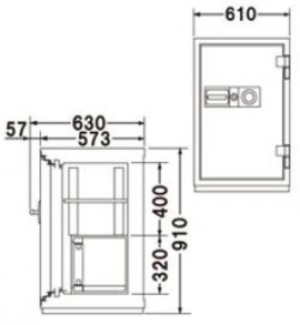 エーコー 耐火金庫/防盗性能 百万変換ダイヤル錠 CSG-81T 311kg <生産終了>★◆_2