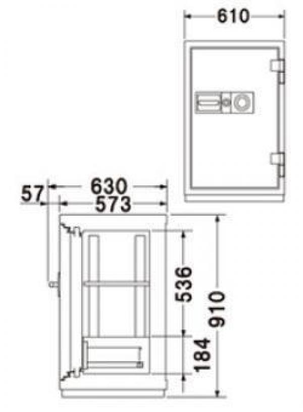 エーコー 耐火金庫/防盗性能 ダイヤル式 CSG-81 241kg <生産終了>★◆_2