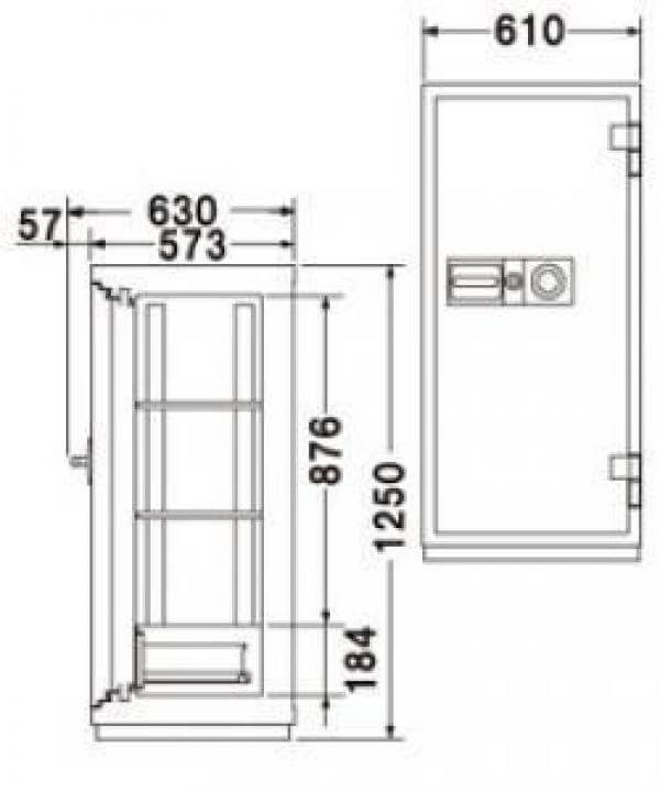 エーコー 耐火金庫/防盗性能 ダイヤル式 CSG-82 314kg <生産終了>★◆_2