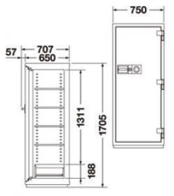 エーコー 耐火金庫/防盗性能 ダイヤル式 CSG-85 473kg <生産終了>★◆_2