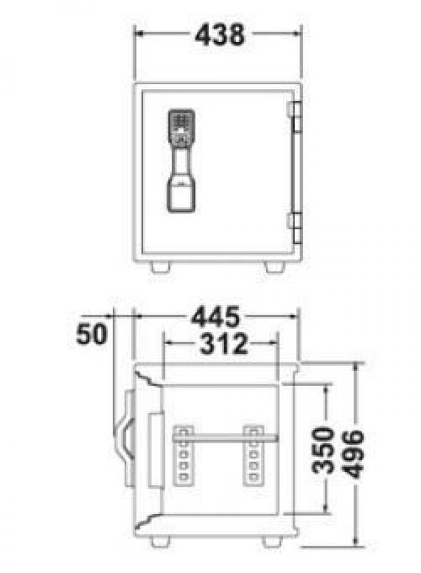 エーコー 耐火金庫 マルチロック式 MSFE-WB 55kg <生産終了