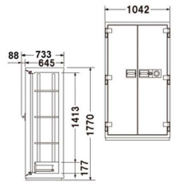 エーコー 耐火金庫/防盗性能 テンキー式 NCW-33EFI 770kg <生産終了>★◆_2