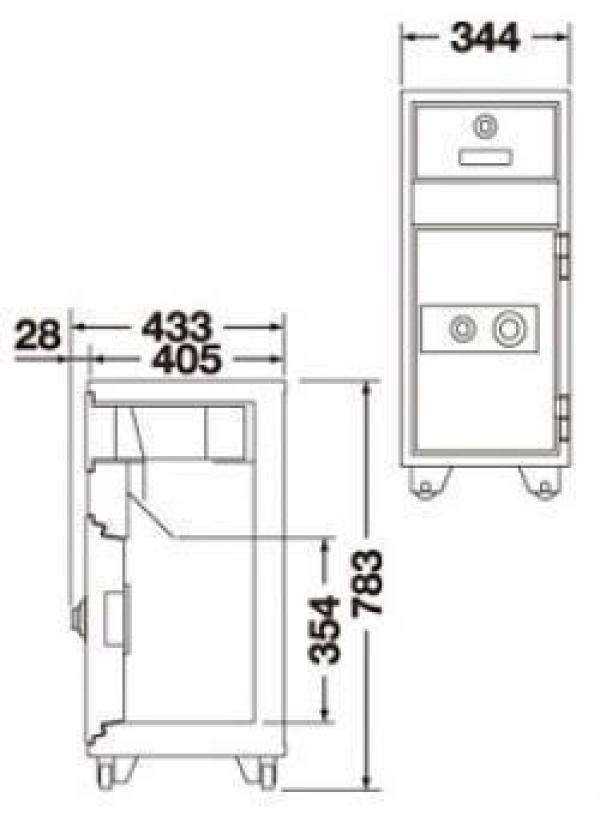 エーコー 投入式耐火金庫 テンキー式 PD-20EN 80kg <生産終了>★◆_2