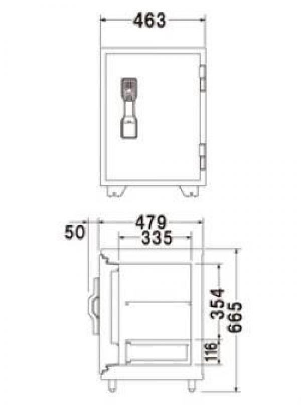 エーコー 耐火金庫 マルチロック式 SDFE-X-WB 103kg <生産終了>★◆_2