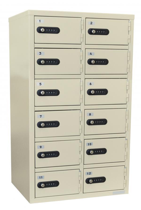 エーコー 貴重品保管庫（2列6段・12人用） ナンバーダイヤルロック LK-312 15.6kg◆_1