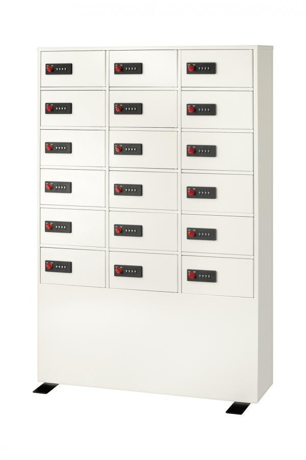 エーコー キーレスロッカー 貴重品保管庫 LK-418 （18人用）ダイヤルロック式 58kg◆_1