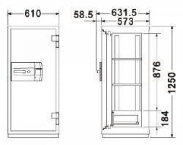 エーコー 耐火金庫/防盗性能 ICカード式 FeliCa対応 CSG-82CD 314kg <生産終了>★◆_2