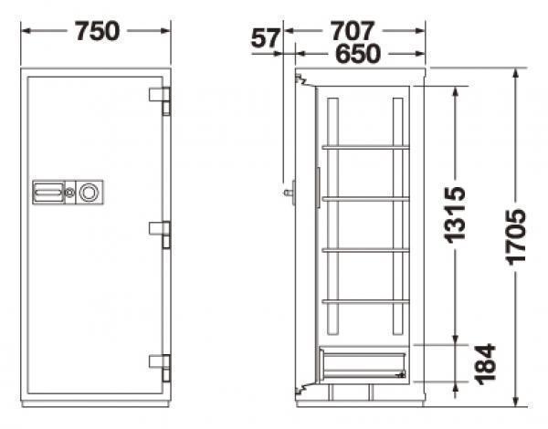 エーコー 耐火金庫/防盗性能 ダイヤル式 CSG-95 473kg◆_2