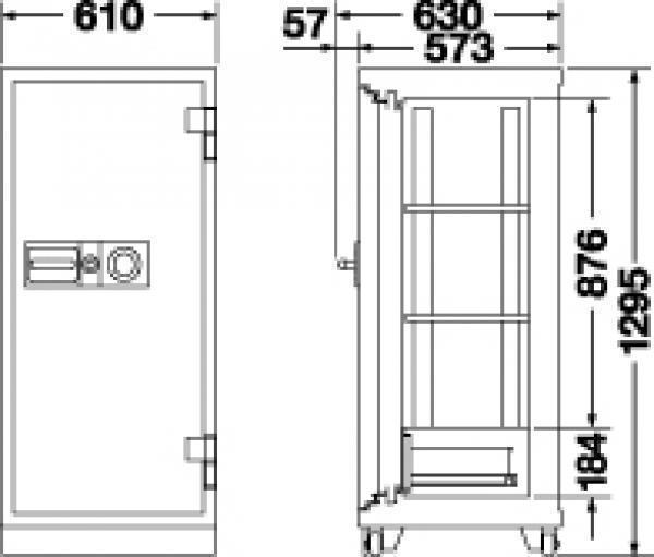 エーコー 耐火金庫 100万変換ダイヤル式 CS-92 300kg◆_2
