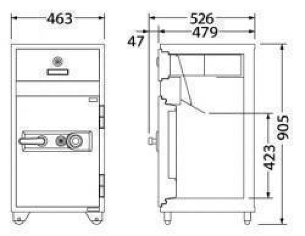 エーコー 投入式耐火金庫 ダイヤル式 PS-50 118kg◆_2
