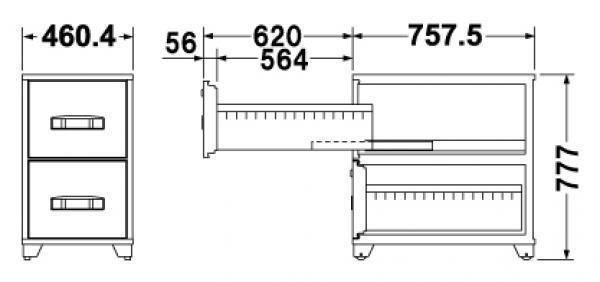 エーコー 耐火キャビネット シリンダー錠 EA4-2G 135kg◆_2