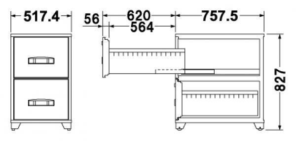 エーコー 耐火キャビネット シリンダー錠 EB4-2G 155kg◆_2