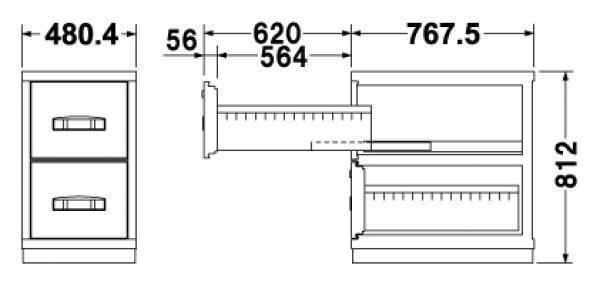 エーコー 耐火キャビネット シリンダー錠 RA4-2G 170kg＜受注生産＞◆_2